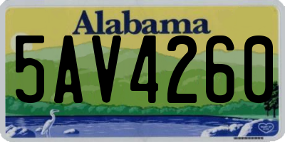 AL license plate 5AV4260