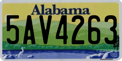 AL license plate 5AV4263