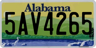 AL license plate 5AV4265