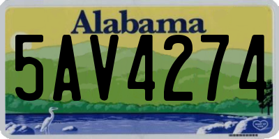 AL license plate 5AV4274