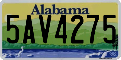 AL license plate 5AV4275