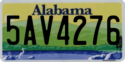 AL license plate 5AV4276