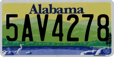 AL license plate 5AV4278