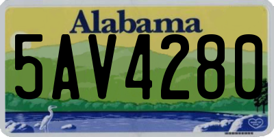 AL license plate 5AV4280