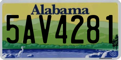 AL license plate 5AV4281
