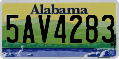 AL license plate 5AV4283