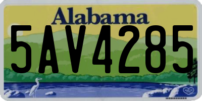 AL license plate 5AV4285