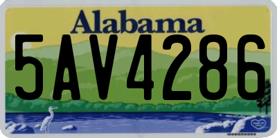 AL license plate 5AV4286