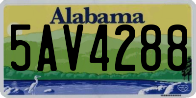 AL license plate 5AV4288