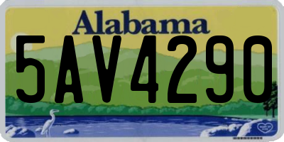 AL license plate 5AV4290