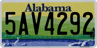 AL license plate 5AV4292