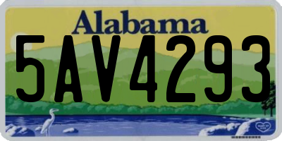 AL license plate 5AV4293
