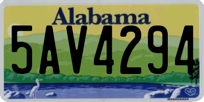 AL license plate 5AV4294