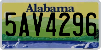 AL license plate 5AV4296