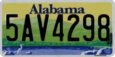 AL license plate 5AV4298
