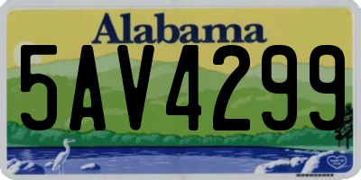 AL license plate 5AV4299
