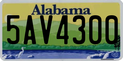 AL license plate 5AV4300