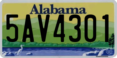AL license plate 5AV4301