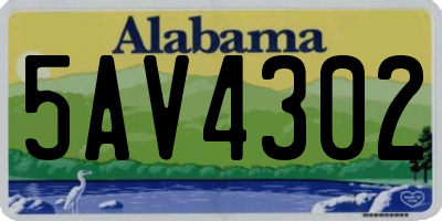 AL license plate 5AV4302