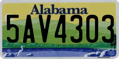 AL license plate 5AV4303