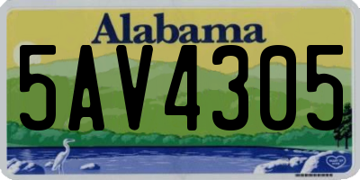 AL license plate 5AV4305