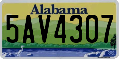 AL license plate 5AV4307