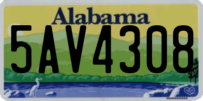 AL license plate 5AV4308