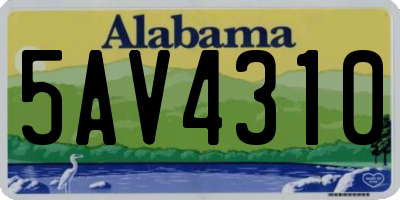 AL license plate 5AV4310