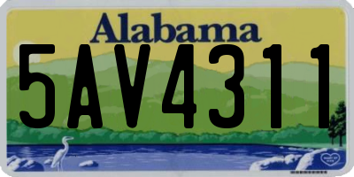 AL license plate 5AV4311