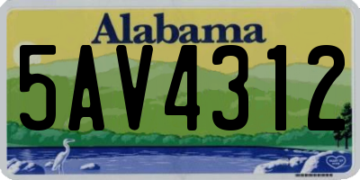 AL license plate 5AV4312