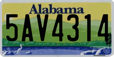AL license plate 5AV4314