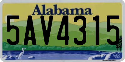 AL license plate 5AV4315