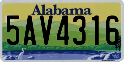 AL license plate 5AV4316