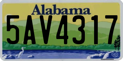 AL license plate 5AV4317