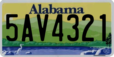 AL license plate 5AV4321