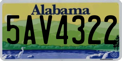 AL license plate 5AV4322