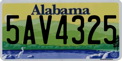 AL license plate 5AV4325