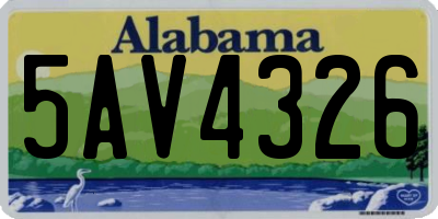 AL license plate 5AV4326