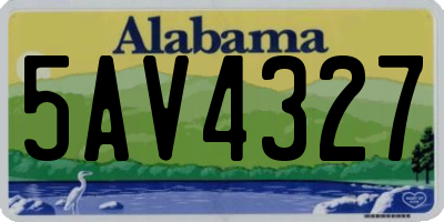 AL license plate 5AV4327