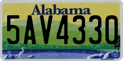 AL license plate 5AV4330
