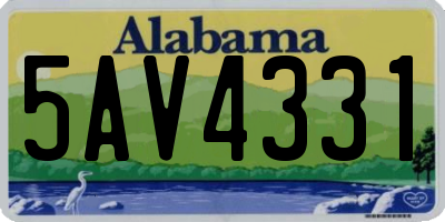 AL license plate 5AV4331