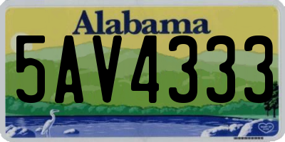 AL license plate 5AV4333