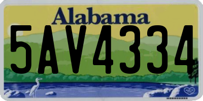 AL license plate 5AV4334