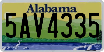 AL license plate 5AV4335