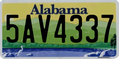 AL license plate 5AV4337
