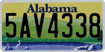 AL license plate 5AV4338