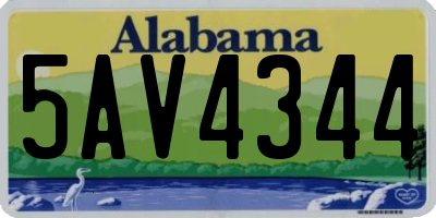 AL license plate 5AV4344