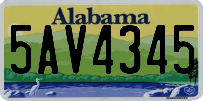 AL license plate 5AV4345