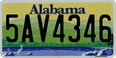 AL license plate 5AV4346