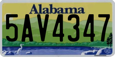 AL license plate 5AV4347